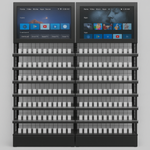 6’x6’ cigarette rack with 2 TV