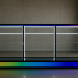 3X6 Feet Full Vision Counter Display with RGB Frame Light