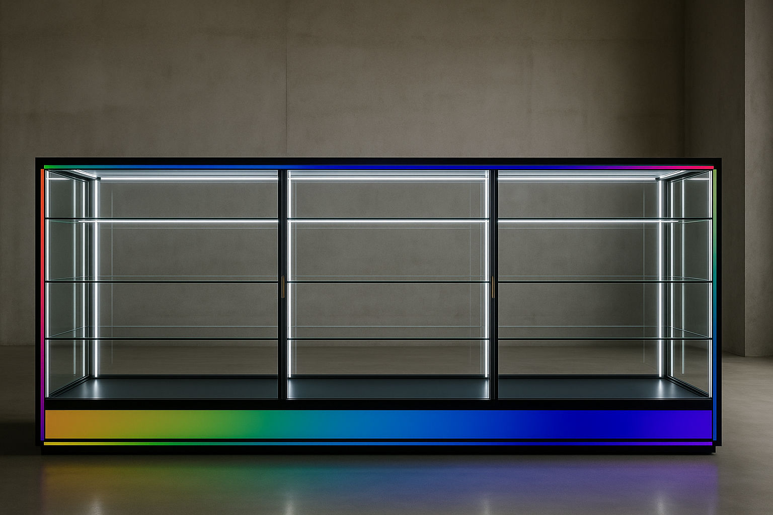 3X6 Feet Full Vision Counter Display with RGB Frame Light